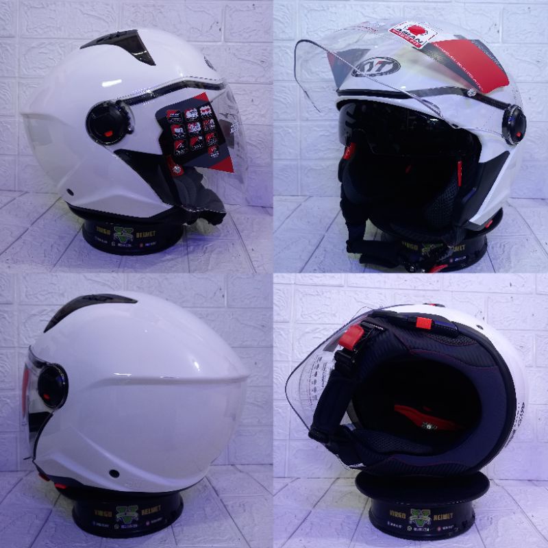 HELM KYT D CITY SOLID WHITE DOUBLE VISOR