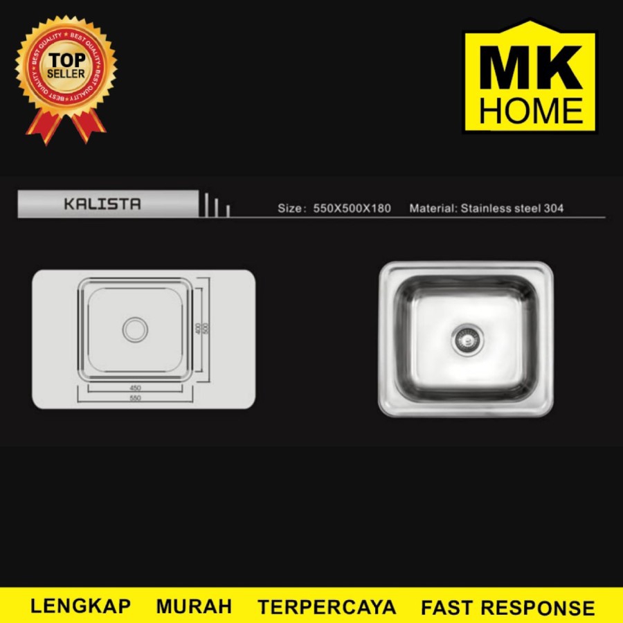 Savoni Sink Cuci Piring Kalista afur kecil