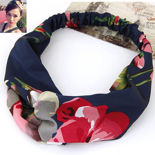 LRC Bando Fashion Flower Pattern Decorated Wide Design