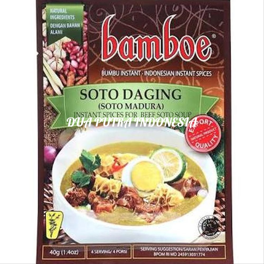 

BUMBU INSTANT BAMBOE SOTO DAGING- ECERAN