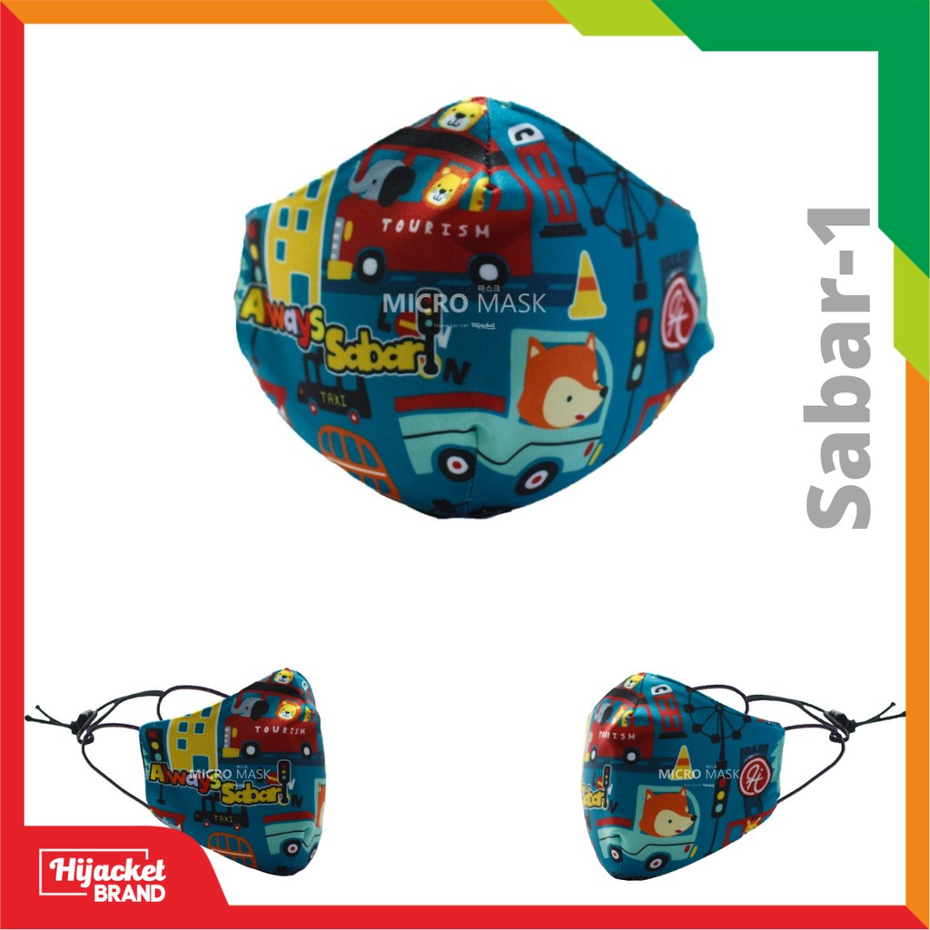 Masker Hijab anak / Masker hijacket Kids / Masker anak wanita muslimah-SABAR 1