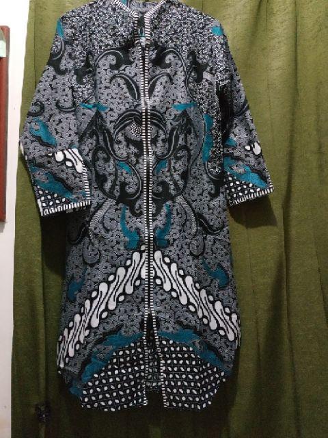Tunic Santika Pias Genes Kombi Tunik Batik Cantik Sogan Turtleneck Tunic Batik Modern Seragaman