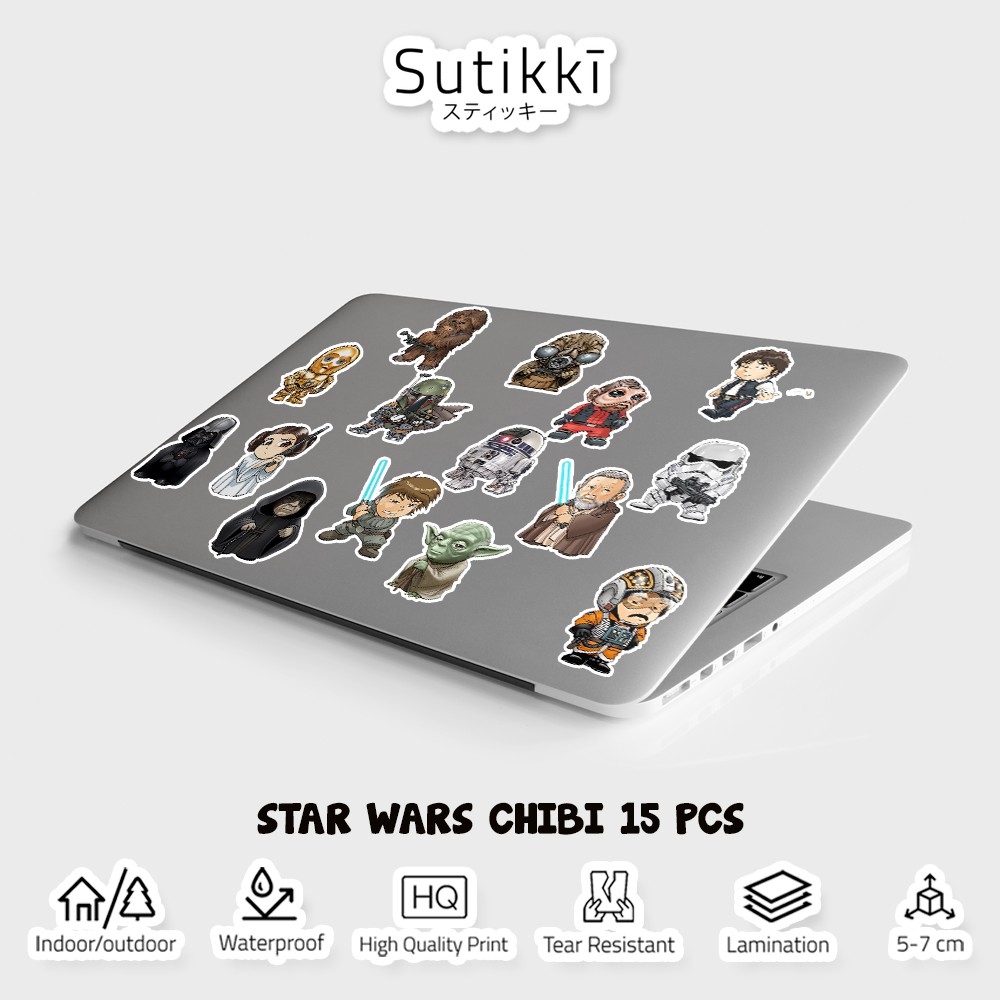 Sutikki | Sticker Pack Star Wars Chibi Mini Cibi Mandalorian Starwars Stiker laptop Aesthetic