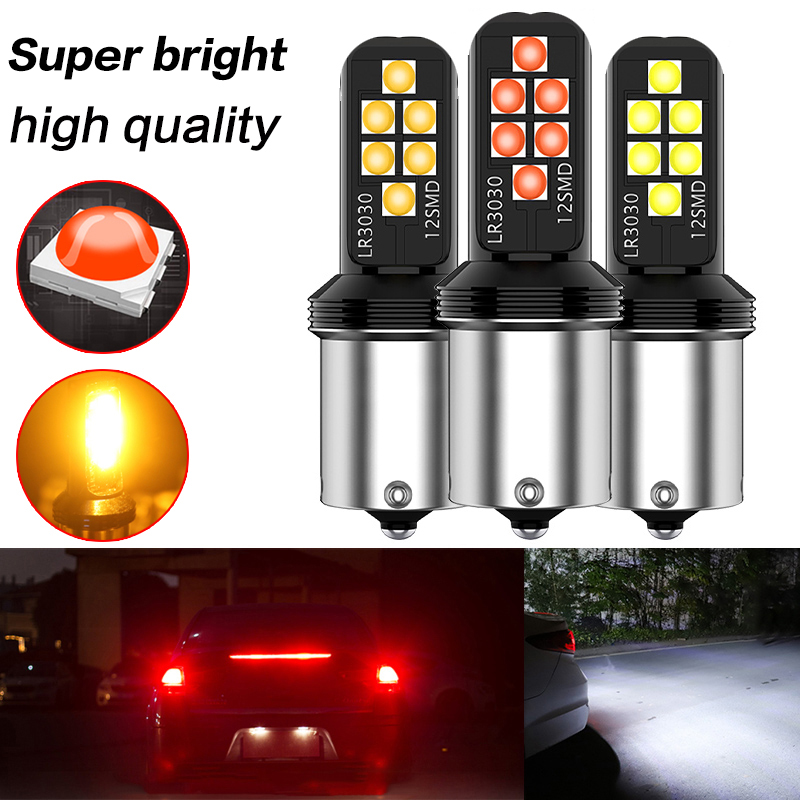 kualitas tinggi LAMPU LED 1156 1157 T20 3030 12SMD Cree LED DRL Turn lamp Reverse light Brake light tail lamp turn signal LED bulb motorcycle car led lights p21w PY21W 7440 7443