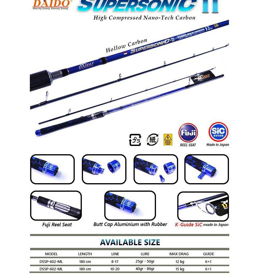 ★ 7SY JORAN {CARBON SOLID} DAIDO SUPERSONIC II ASLI KUALITAS JEPANG KUAT Produk Keren