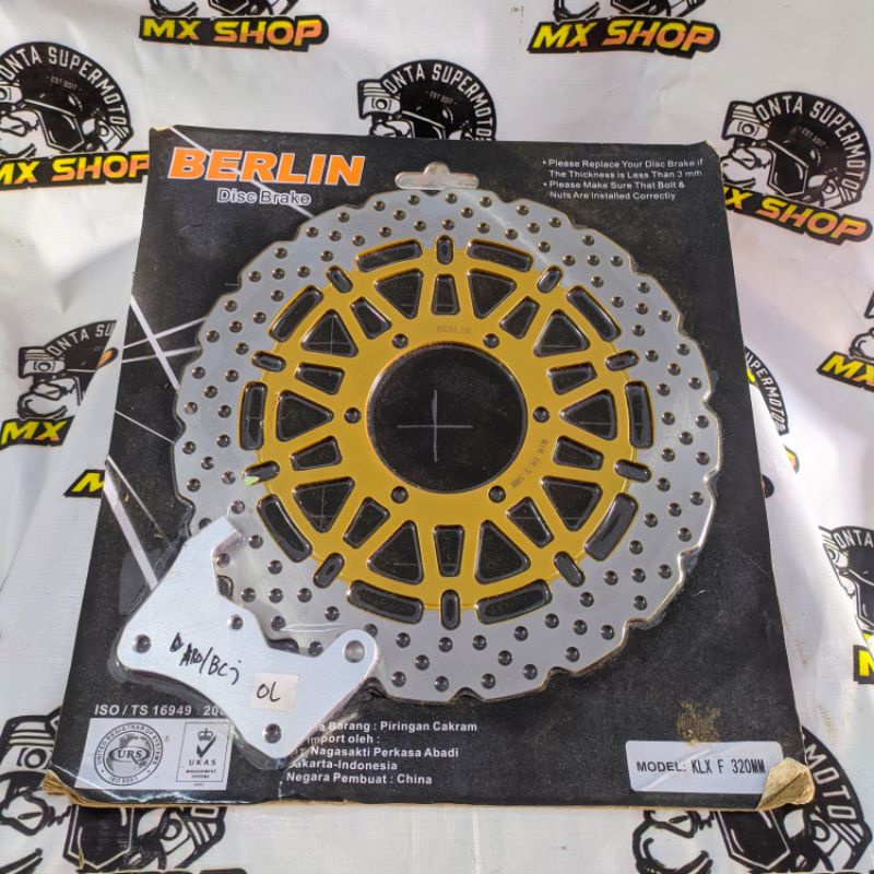 Piringan/cakram /disc depan lebar PNP KLX dtracker 320mm Berlin supermoto trail