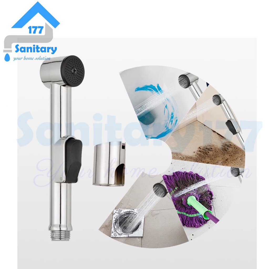 Semprotan shower Bidet Cebok murah panjang S1 dan gantungan sower- head kepala semprotan air Shower sprayer spray washer Toilet Kepala Jet Shower Bidet Cebok kloset closet closed