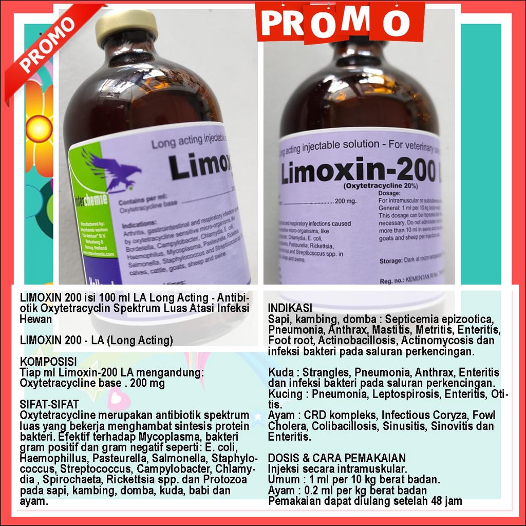 Jual Limoxin 200 Isi 100 Ml La Long Acting Antibiotik Oxytetracyclin