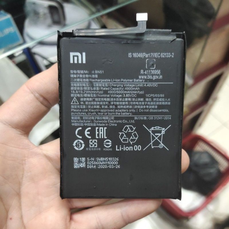 XIAOMI MI NOTE 3 / BM3A / BM 3A , XIAOMI REDMI NOTE 9 PRO / BN53 , XIAOMI REDMI 8 / REDMI 8A / BN51 , XIAOMI REDMI GO / BN3A BATERAI BATTERY BATT BATTLE BATRE