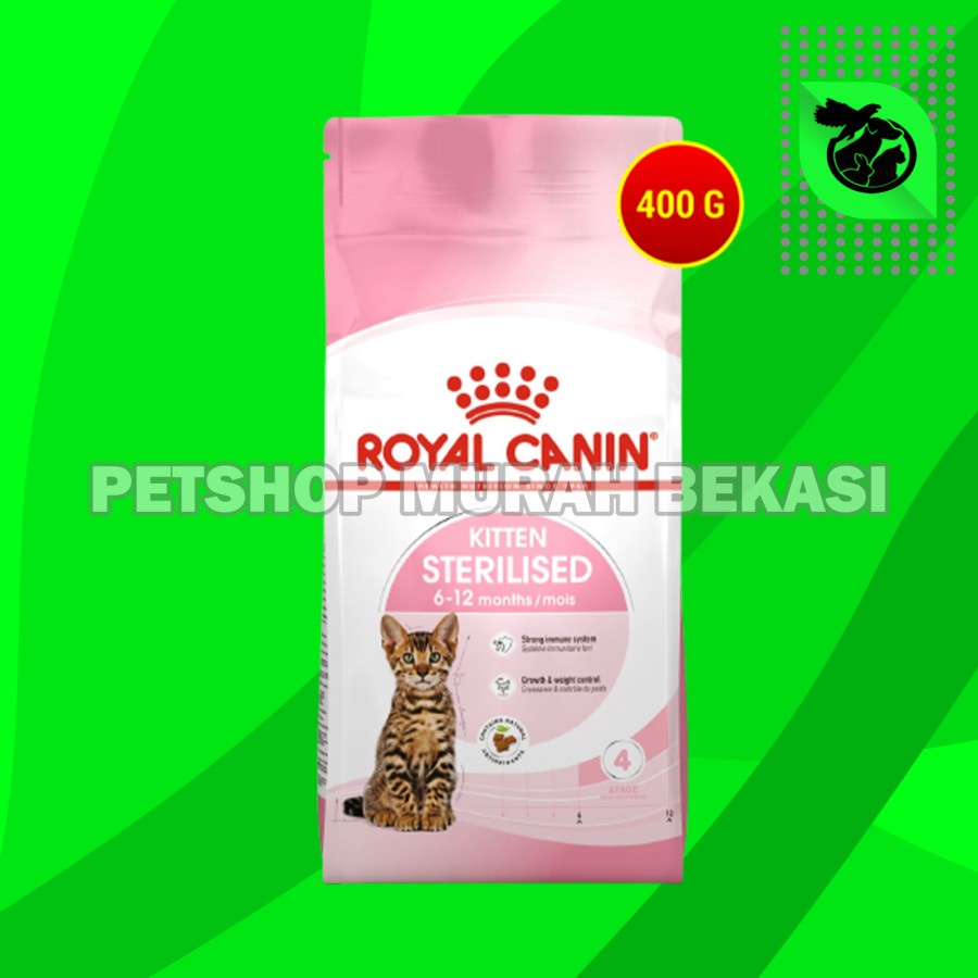 Royal Canin Kitten Sterillised Cat Food Makanan Kucing Sterill 400 gr