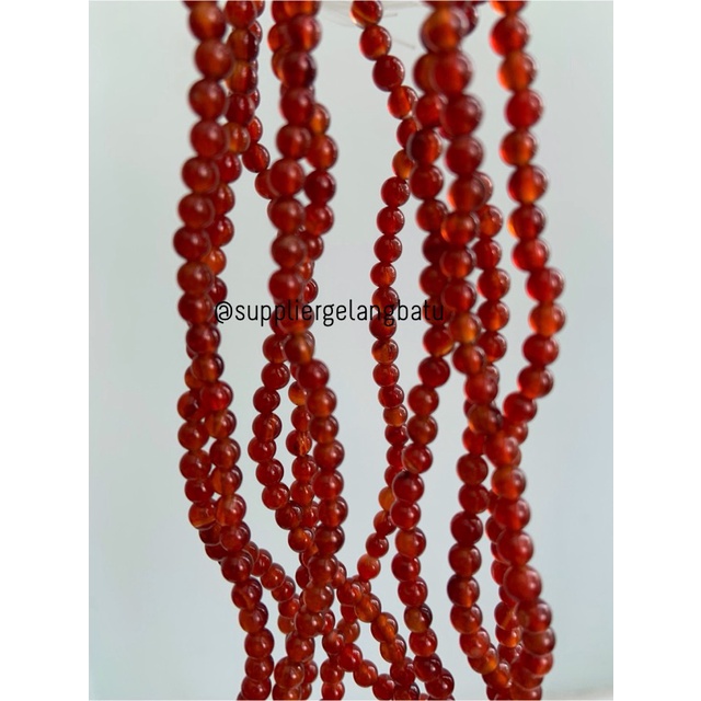 batu manau merah 4mm red garnet carnelian bahan bracelet necklackle