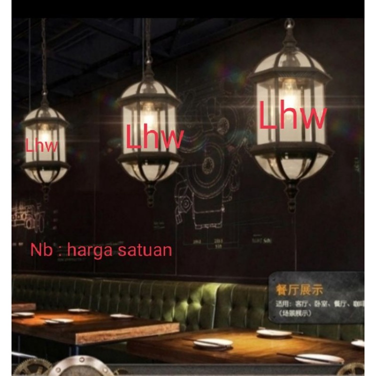 Lampu hias gantung outdoor indoor 1068 dekorasi teras,cafe