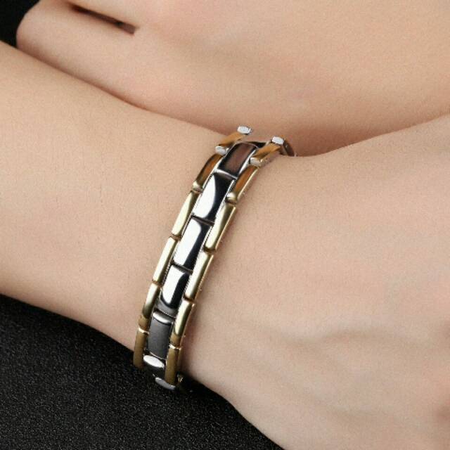 Gelang Pria Kesehatan Titanium Magnet
