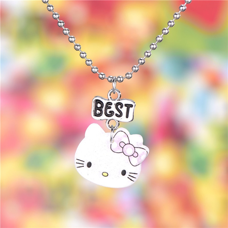 【COD】Lucu Hello Kitty Buddy Pendant Baru Gadis Hati Kalung Versi Korea Aksesoris Populer