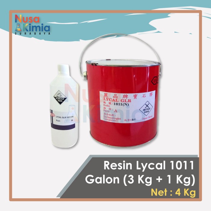 Lycal Resin 1 Galon (3 Kg Resin & 1 Kg Hardener)