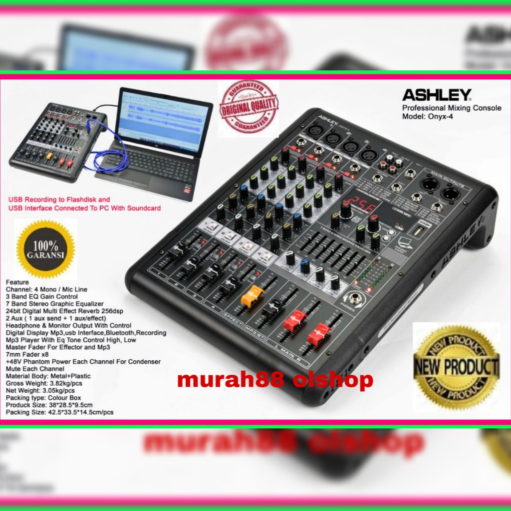 MIXER ASHLEY ONYX4  usb recording to flashdisk   and usb interface conected to pc with soundcard