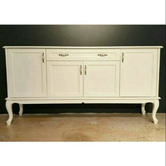 Bufet kayu duco putih