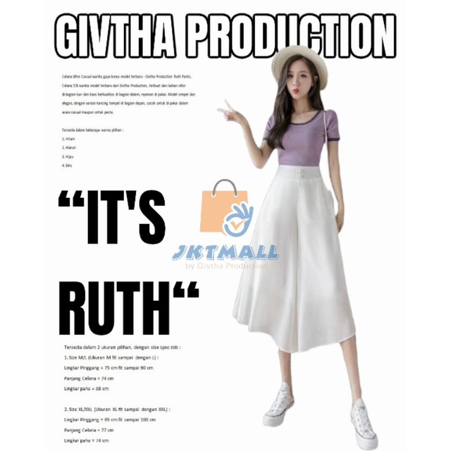 Celana Sifon Casual wanita gaya korea model terbaru - Givtha Ruth Pants