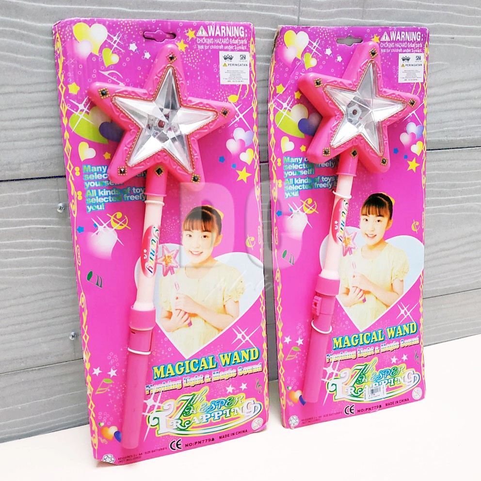 Magical Wand Mainan Tongkat Peri Lampu &amp; Suara Star Magical Stick Termasuk Baterai