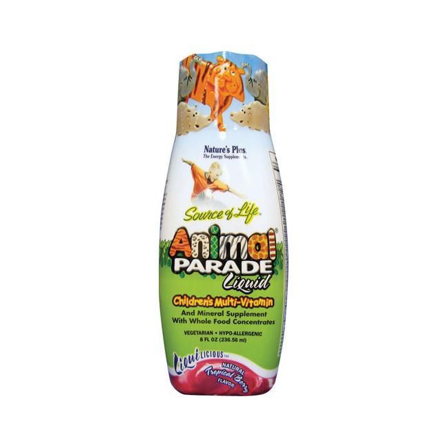 NaturesPlus Animal Parade Children Liquid Multivitamin Gluten Free 236ml - Tropical Berry