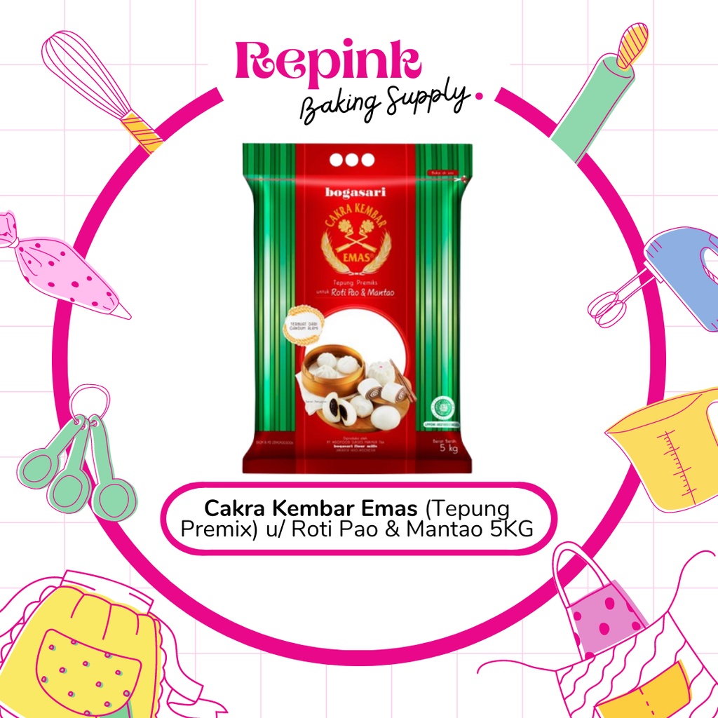 

Cakra Kembar Emas untuk Roti dan Mantao 5KG | Tepung Premix Cakra Kembar Emas untuk Roti dan Mantao 5KG