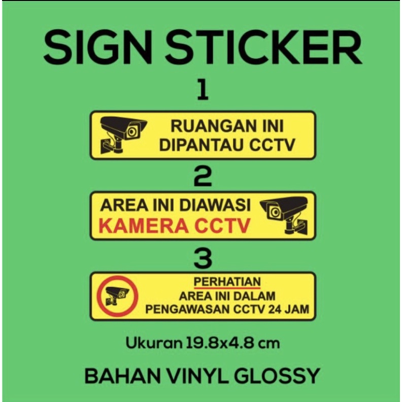 

Promo Sticker Stiker CCTV Label Kamera ukuran Bahan Vinyl Anti Air AREA INI PENGAWASAN ANTI MALING