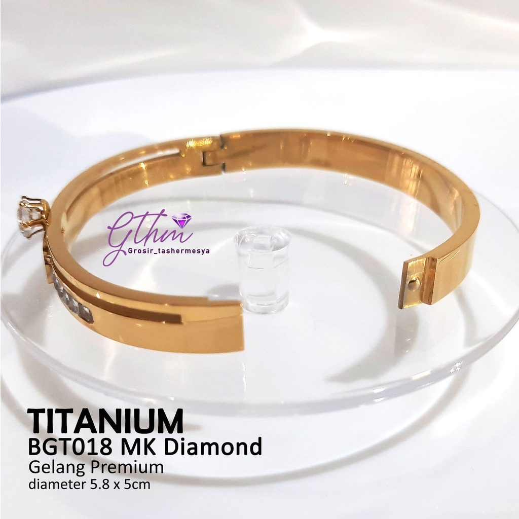 Gelang Titanium Branded Solitaire Anti Karat Perhiasan Import Premium BGT018 GTHM