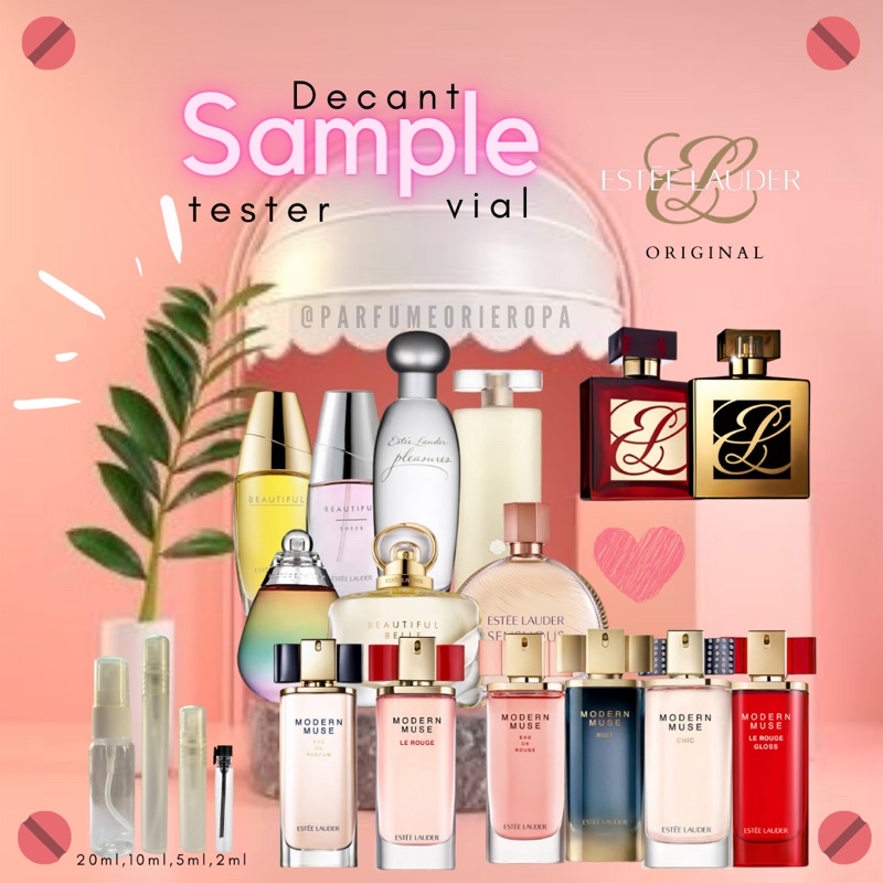Parfum wanita Estee Lauder Pleasure original sample tester vial decant parfume wanita tahan lama min
