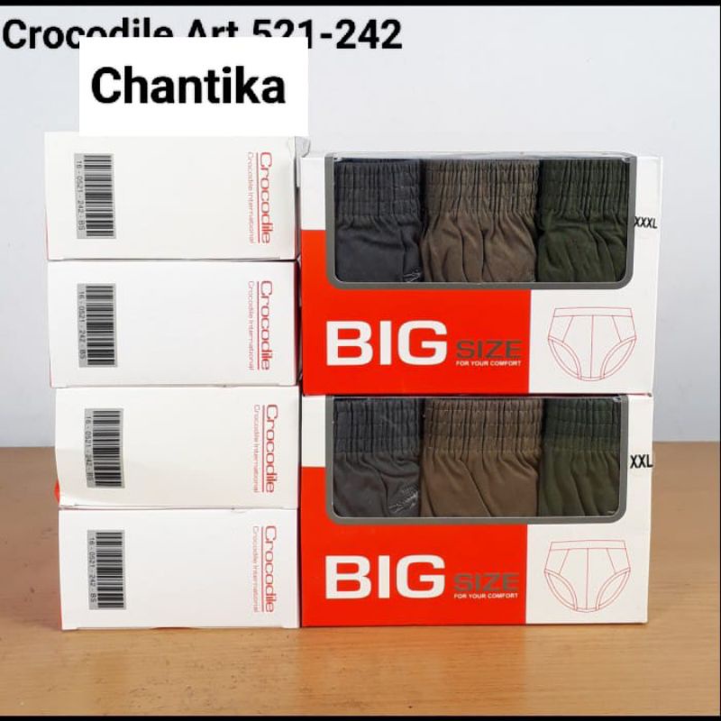 Crocodile cd Pria Katun BIG SIZE Art. 521-242 Sekotak Isi 3 pcs Original