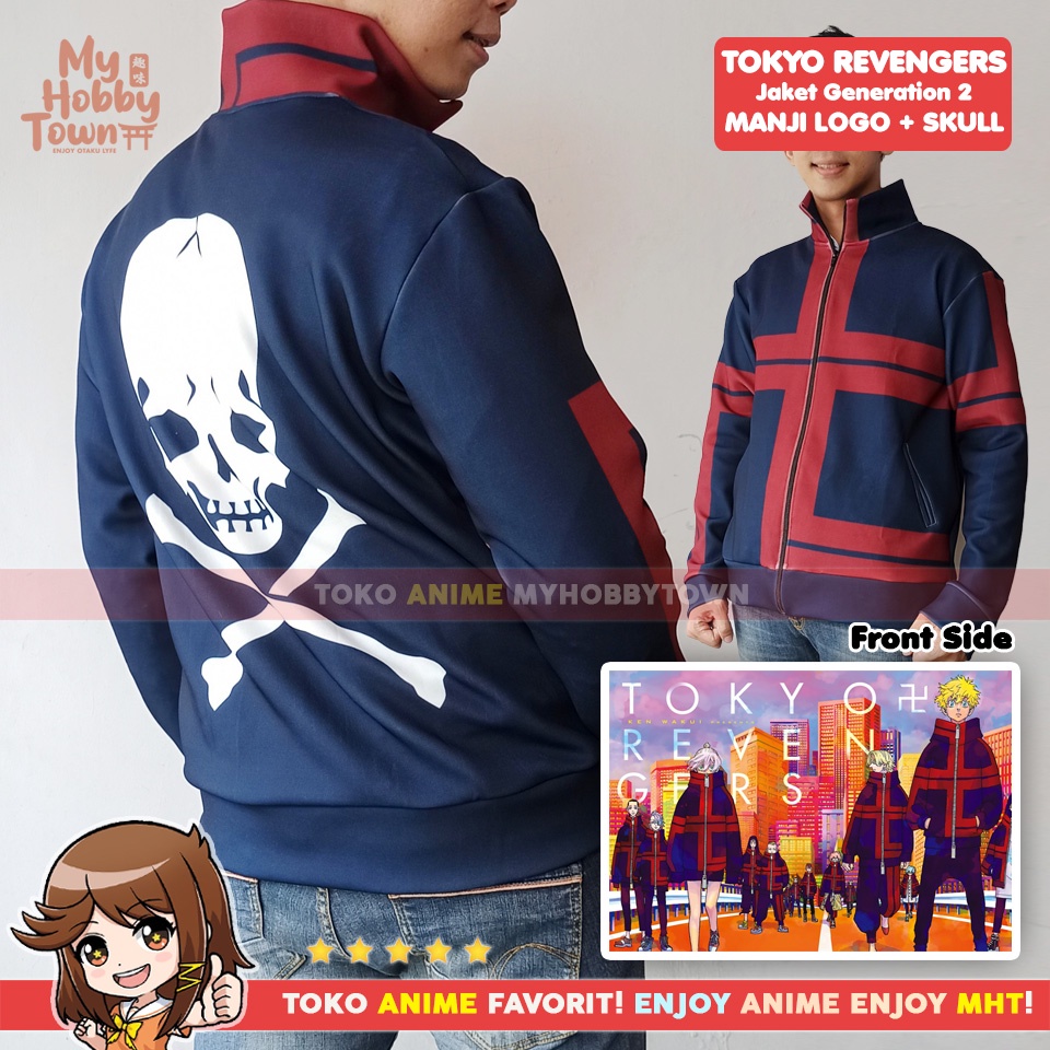 Jaket Anime Full Print Tokyo Revengers Manji Skull Generation 2 Senju Kawaragi Takemichi Hanagaki Chifuyu Matsuno