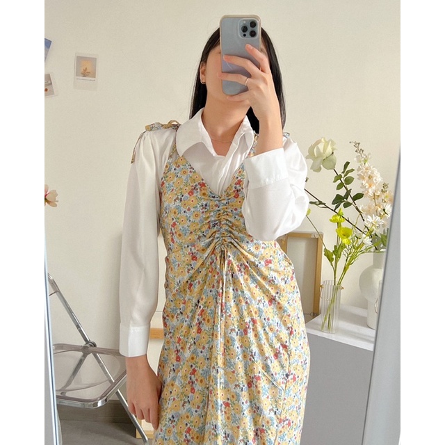 KANON - Megumu Floral Dress - Dress maxi pantai / musim panas motif bunga