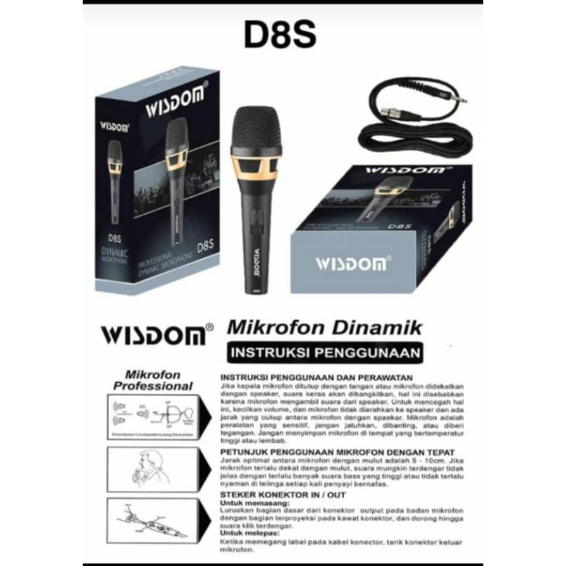 microphone kabel wisdom d8s d 8s d 8 s mic cabel