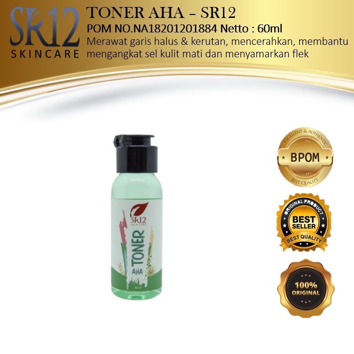 ( Bisa Cod ) Toner AHA Sr12 Mengangkat Sel Kulit Mati Eksfoliasi Eksfoliater Flek Hitam Menghilangka