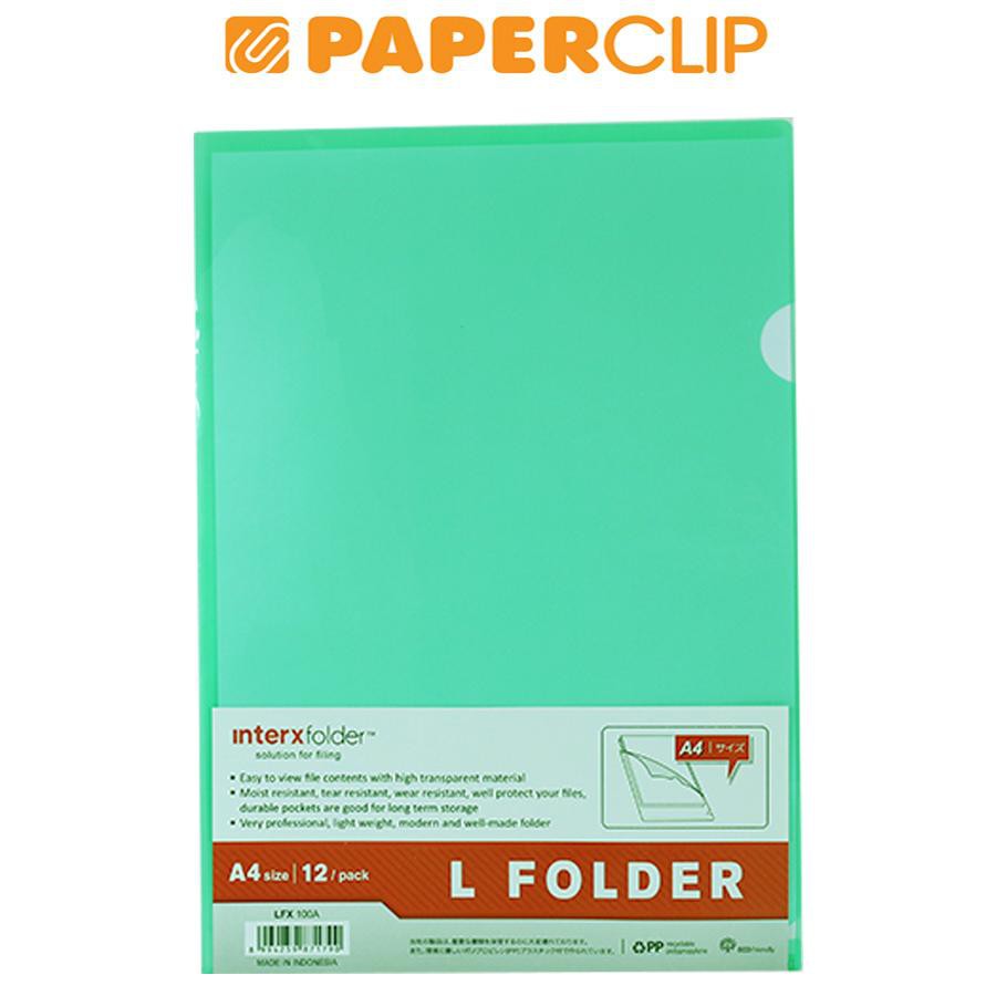 

CLEAR SLEEVES INTER X A4 LFX100A/12 GREEN