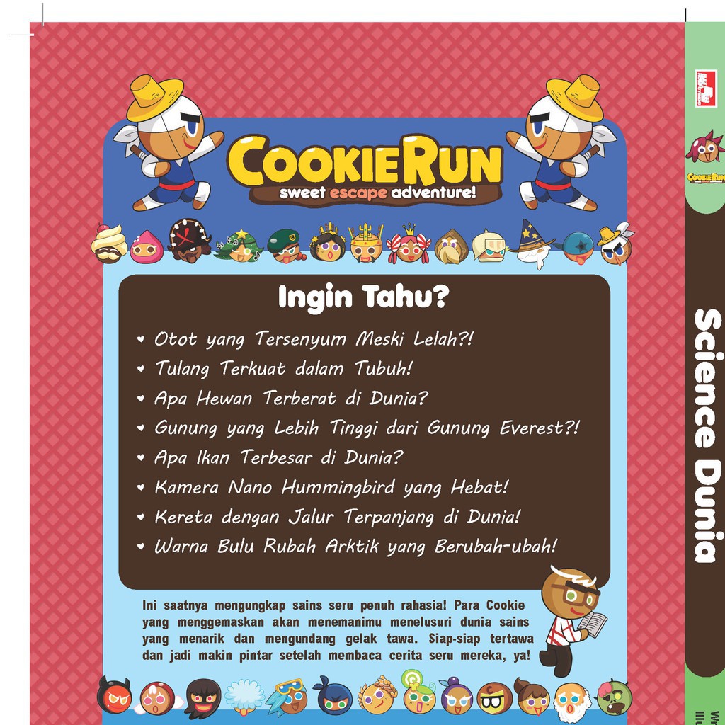 

Jual Buku COOKIE RUN SWEET ESCAPE ADVENTURE! - SCIENCE DUNIA Original