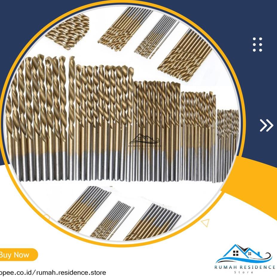 ☋ Mata Bor Set Besi Grinda Mini Gergaji Elektronik Drill Bit Hole Saw Countersink Titanium 50 PCS ✽