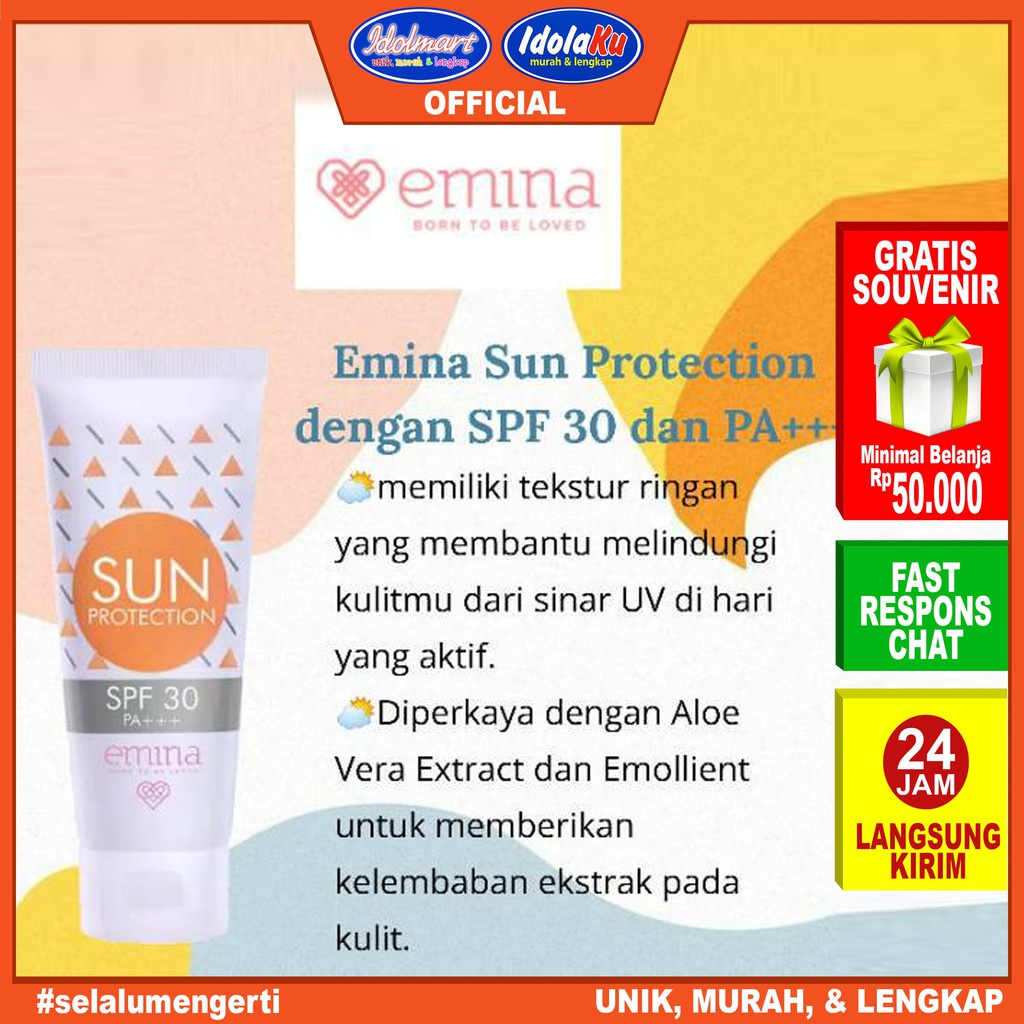 IDOLAKU EMINA Sun Protection SPF 30 Ukuran 60ml / EMINA Sunblock