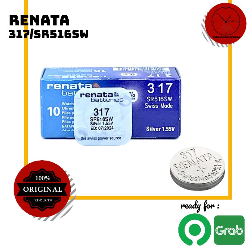 Baterai Renata 317 SR516SW Original / Batrai batre battery Renata 317 [ RENATA 317 SR516SW ]