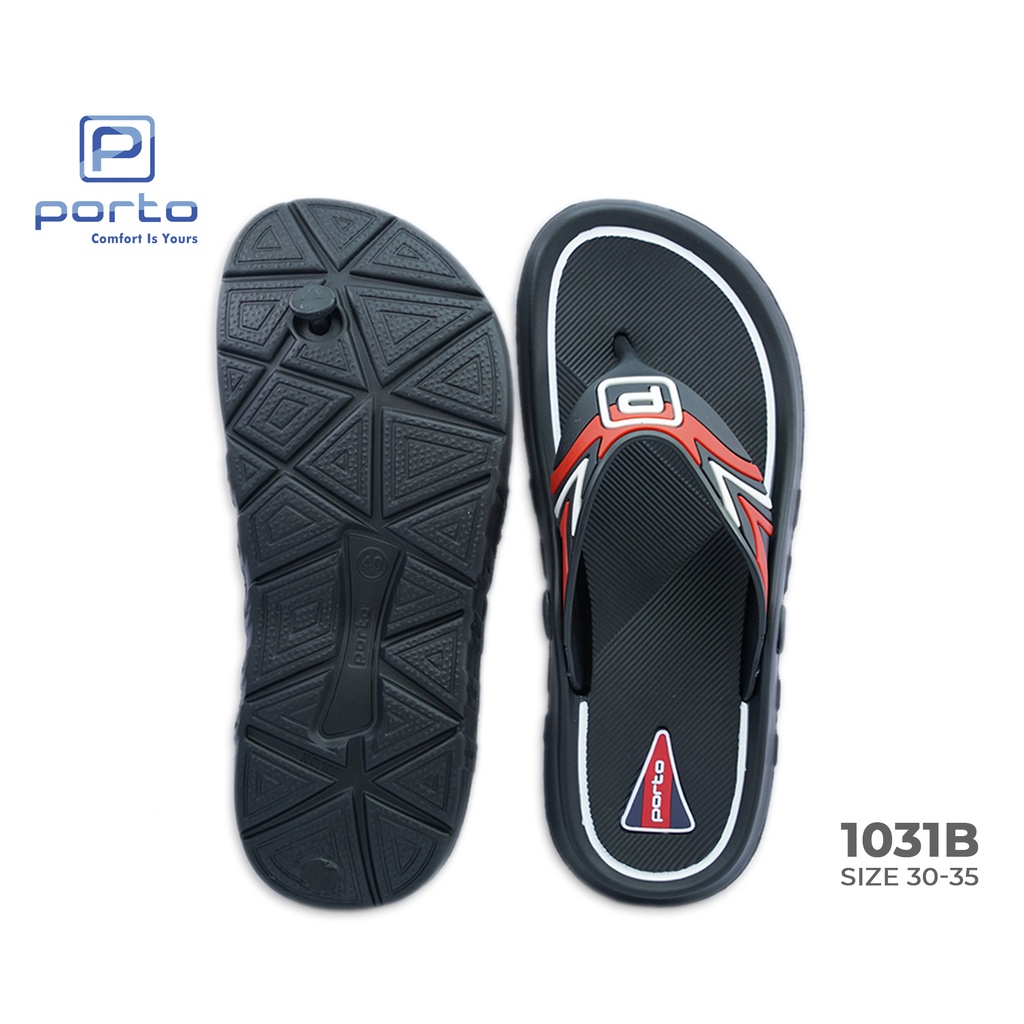 1031B - Porto Leveling Sandal Jepit Anak Laki-Laki Karet Nyaman Original Terbaru