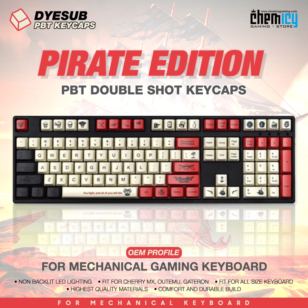 Pirate PBT Doubleshot 108 Set Keycaps OEM Profile