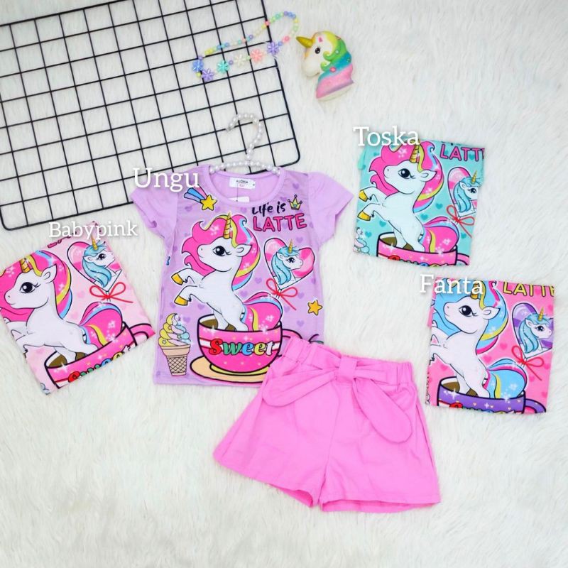 stelan aloha kai/stelan anak aloha kai)baju anak unicorn