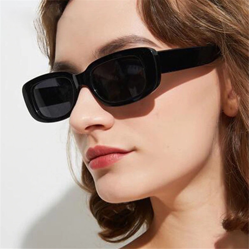 ROW Fashion Sun Glasses Square Frame Eyewear Women Sunglasses Travel UV 400 Protection Small Rectangle Retro Eyeglasses