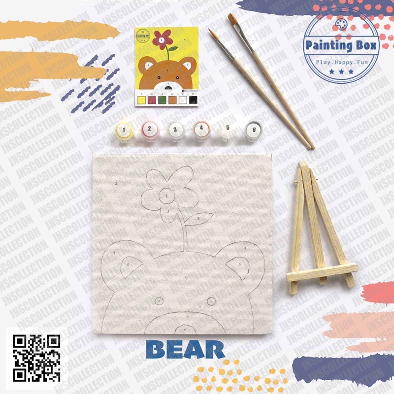 

PAINT BY NUMBER by Painting BOX I Painting Kit I Aktivitas melukis anak Bear/Beruang