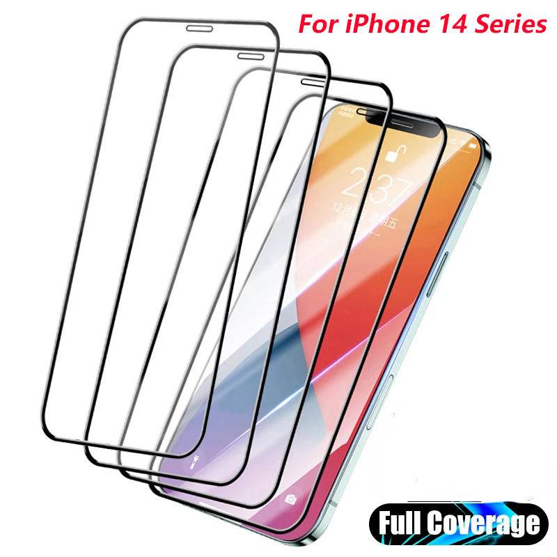 Pelindung Layar Tempered Glass Full Cover Untuk iPhone 14 13 12 Pro Max Mini 14 Plus 14Pro 14Plus