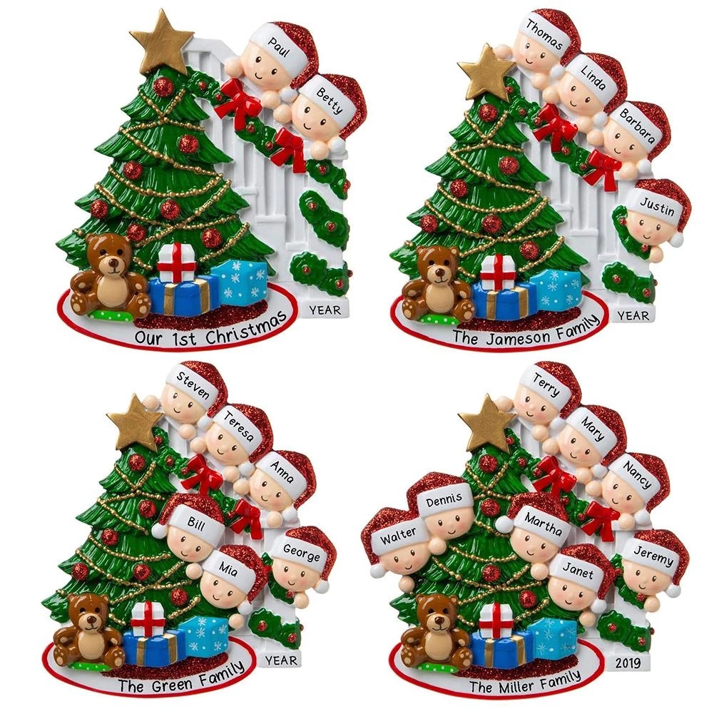 Personalized family Christmas tree pendant decorations/Cute Christmas Tree Decorative Pendant Accessories