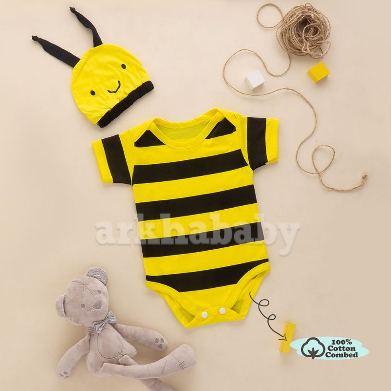 BAJU BAYI JUMPER BAYI KARAKTER LEBAH/jumpsuit baby bee