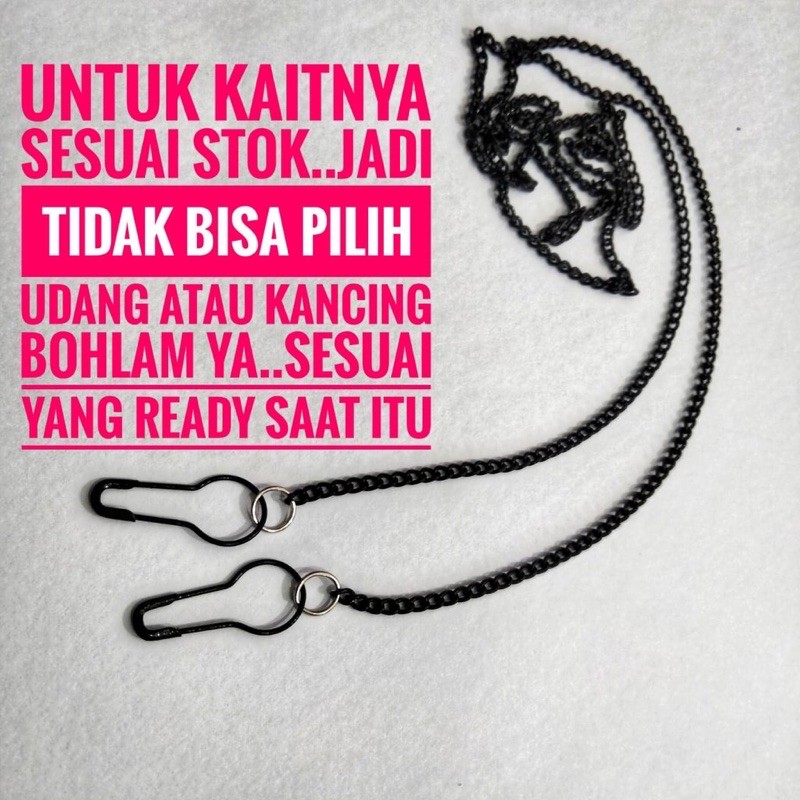 Strap Masker/Tali Masker/Kalung Masker/Gantungan Masker RANTAI HITAM
