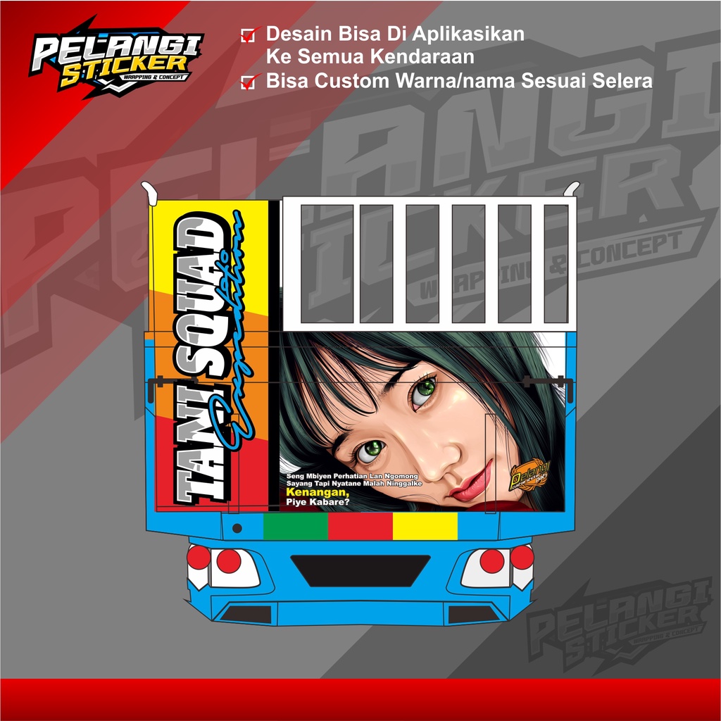 Jual Stiker Bak Belakang Truck Decal Stiker Pintu Belakang Truck Dam Bisa Custom Nama Atau