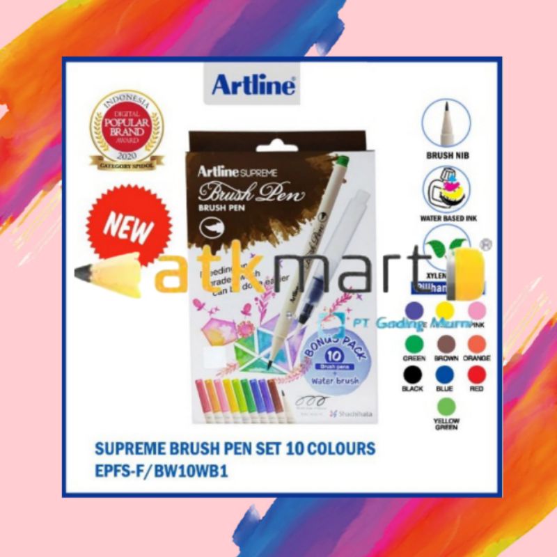 

Artline Brush Pen Set 10 Colors