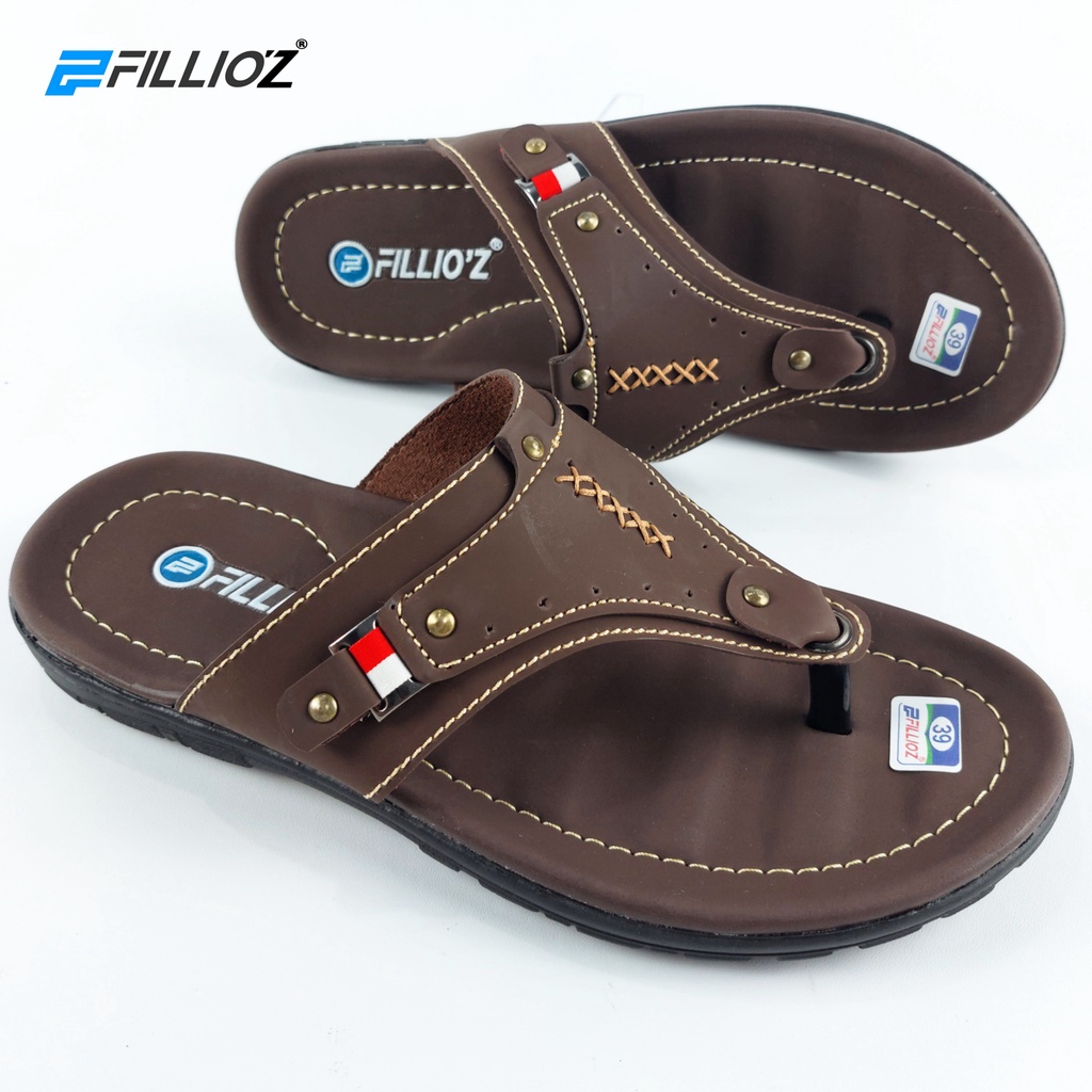 Fillioz JAMES Sandal Pria Kulit Original Model Japit Antislip Terbaru